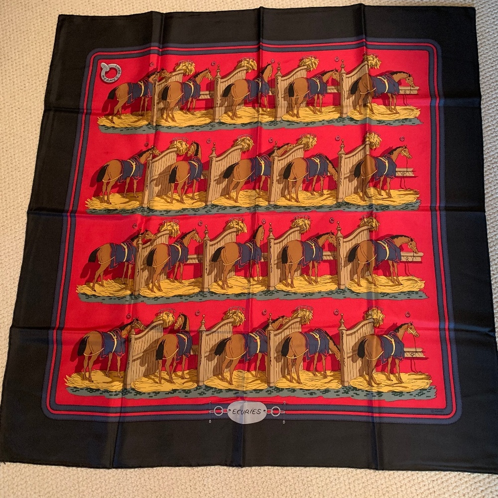 Hermes Ecuries silk scarf